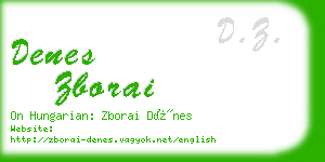 denes zborai business card